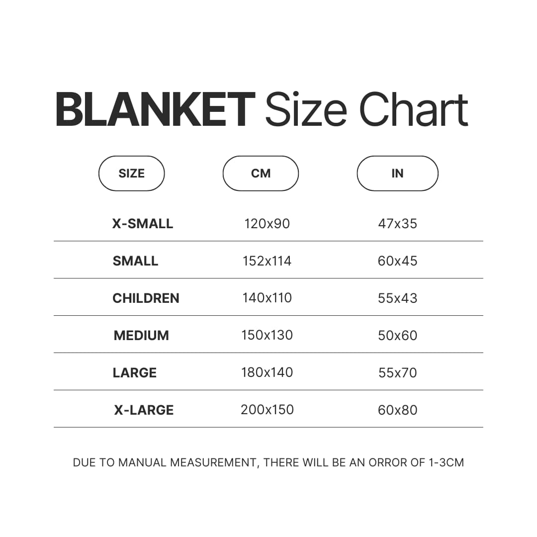 Blanket Size Chart 1 - Dandadan Merch