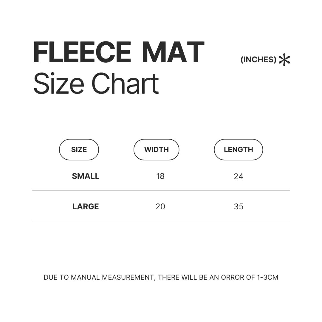 Fleece Mat Size Chart - Dandadan Merch