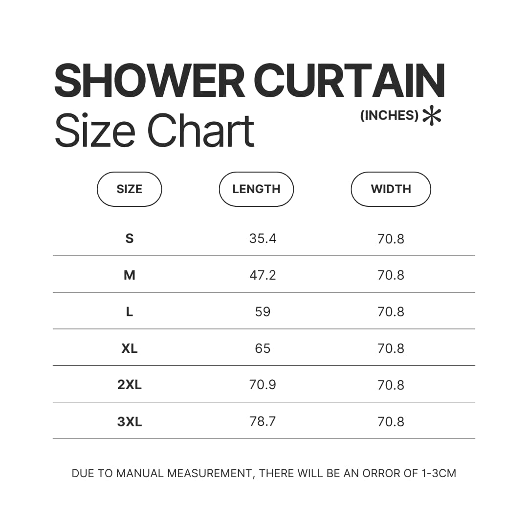 Shower Curtain Size Chart - Dandadan Merch