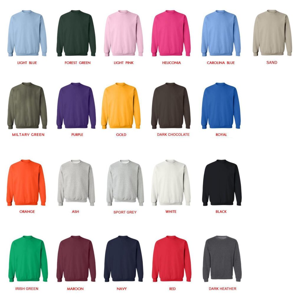 sweatshirt color chart 1 - Dandadan Merch