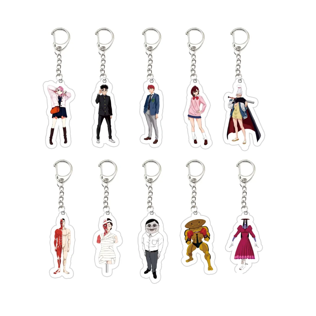 kf Sa2ebbcbe97e04ef4bfe36d2349923345Q Acrylic Anime Dandadan Keychain for Bag Gift Figure Dandadan Momo Key Chain Ring Pendant Keyring Jewelry - Dandadan Merch